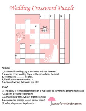Free printable wedding crossword puzzle wedding crossword puzzle free wedding printables crossword puzzle