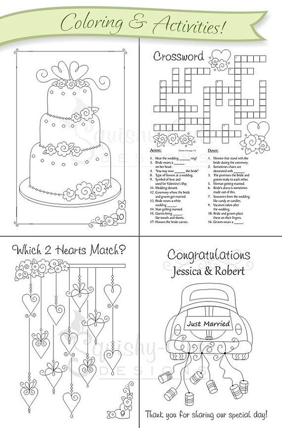 Wedding coloring book kids wedding favors by squishycutedesigns wedding with kids kids wedding favors kids wedding activities