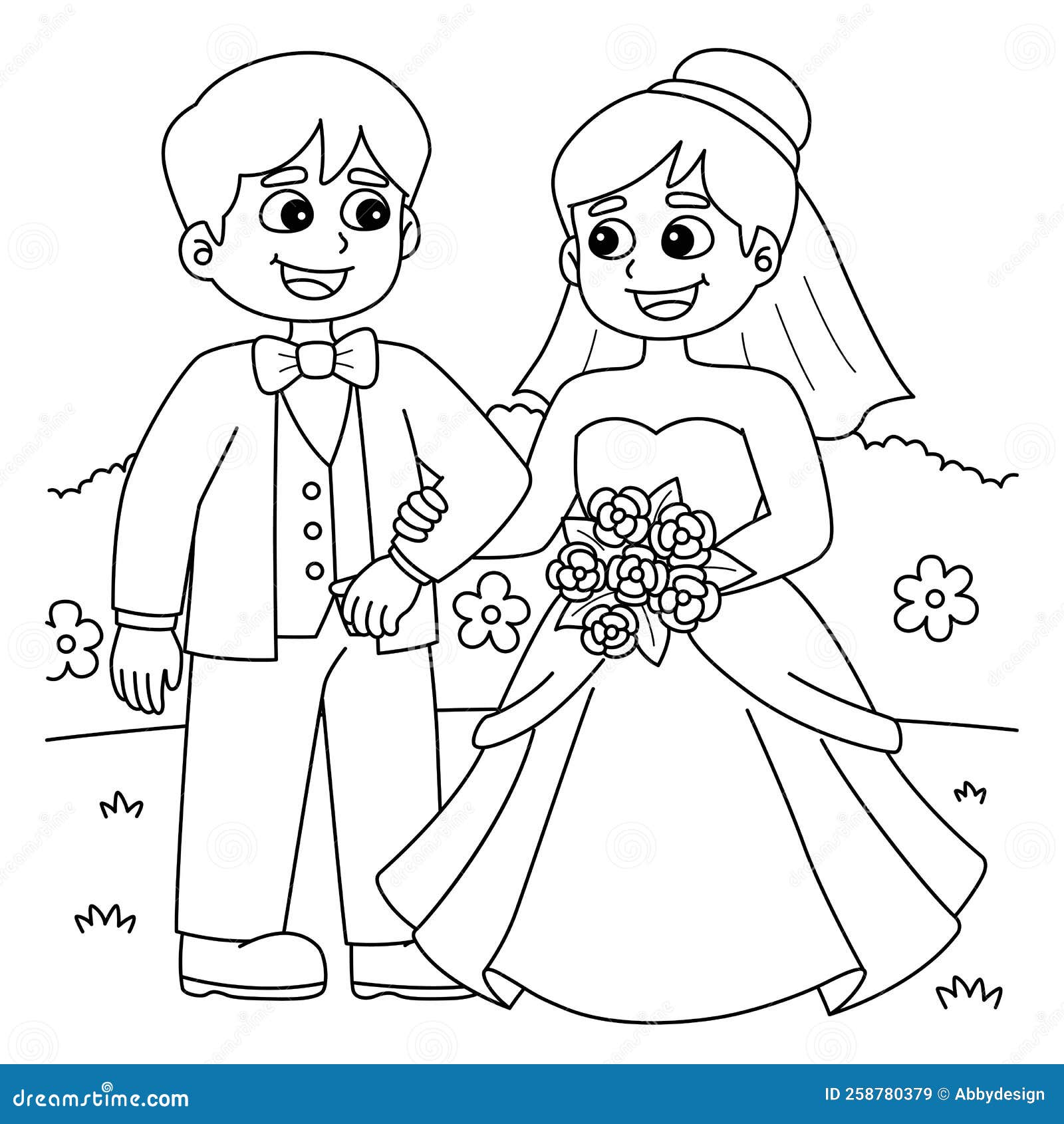 Bride coloring page stock illustrations â bride coloring page stock illustrations vectors clipart