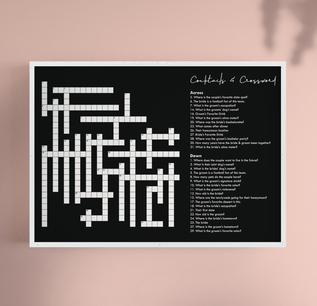 Personalized crossword puzzle downloadable print â our day of