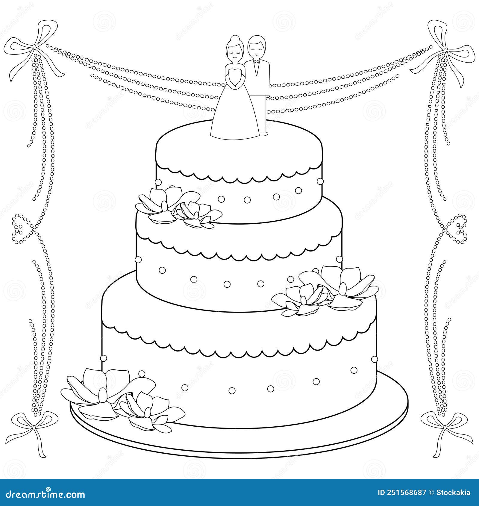 Wedding cake vector black white coloring page stock illustrations â wedding cake vector black white coloring page stock illustrations vectors clipart