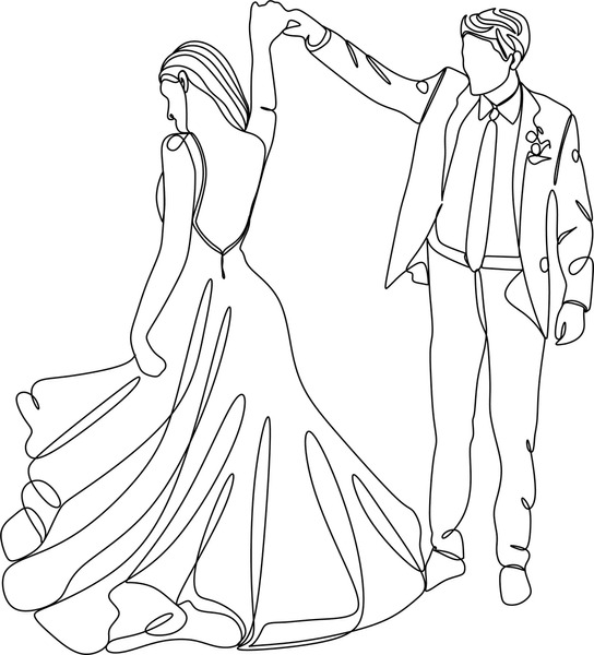 Thousand couple dancing outline royalty