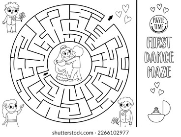 Wedding black white maze kids dancing stock vector royalty free