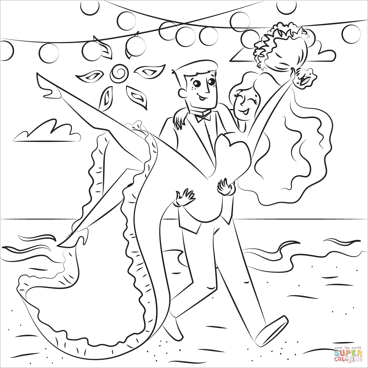 Bride and groom coloring page free printable coloring pages