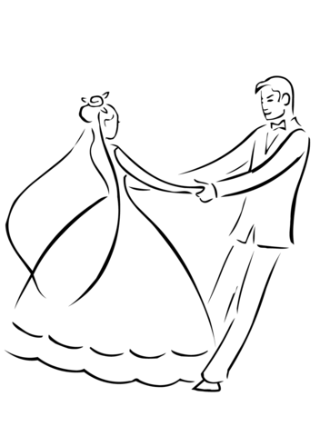 Wedding first dance coloring page free printable coloring pages