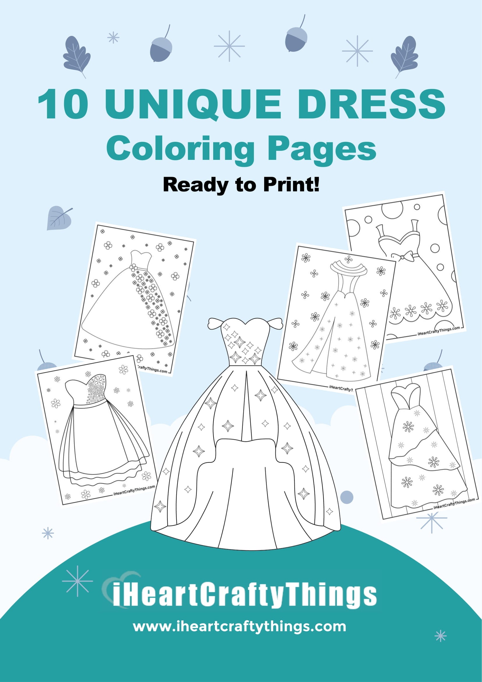 Lovely dress coloring pages â i heart crafty things