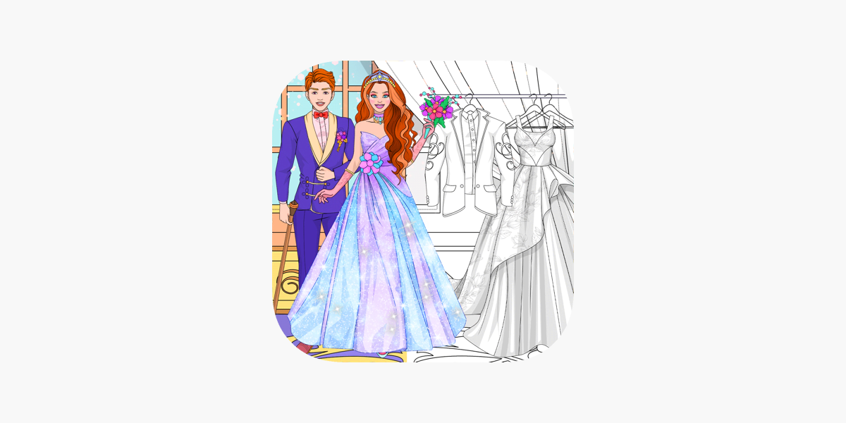 Wedding dress up coloring book on the app store