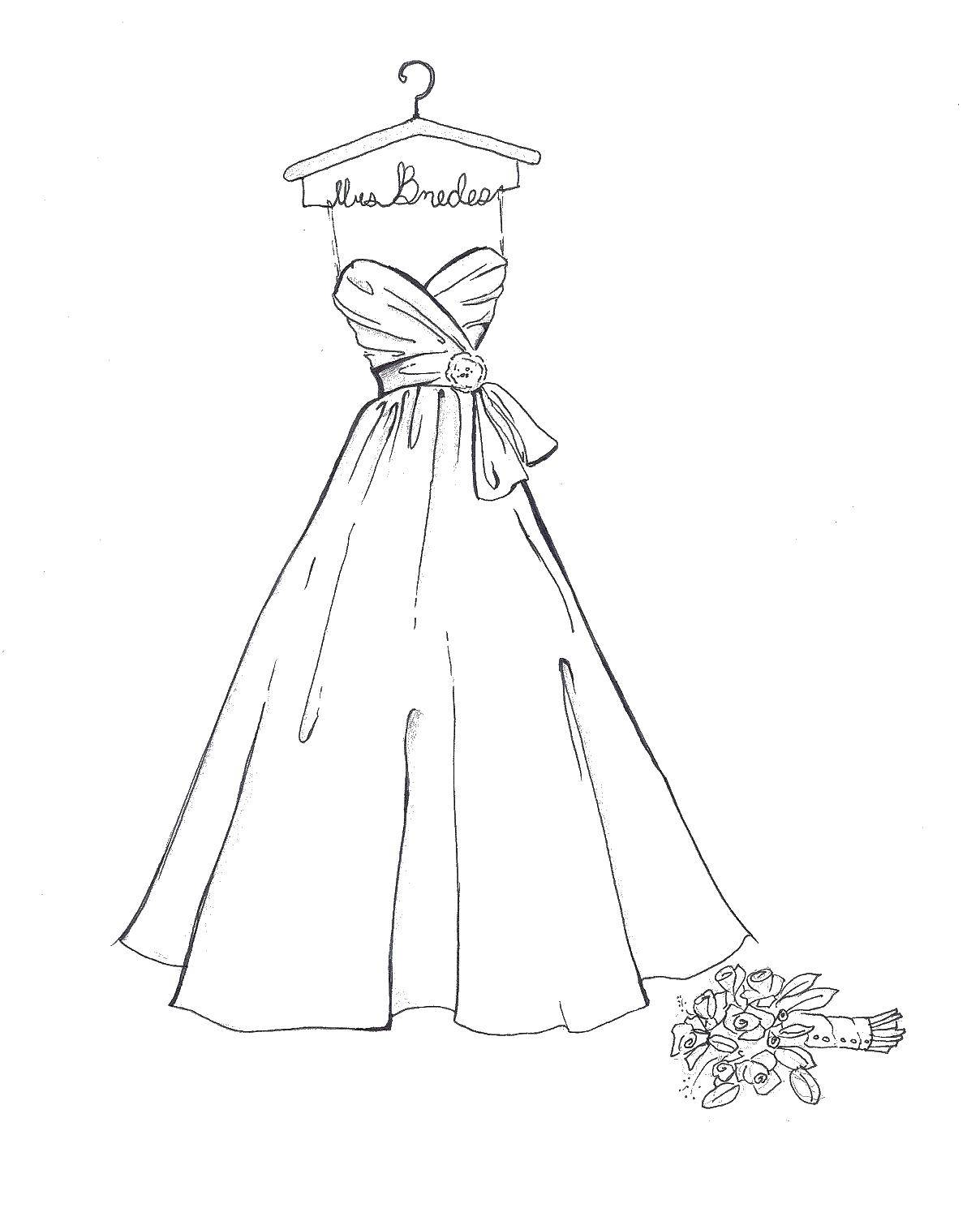 Online coloring pages dress coloring wedding dress wedding dresses