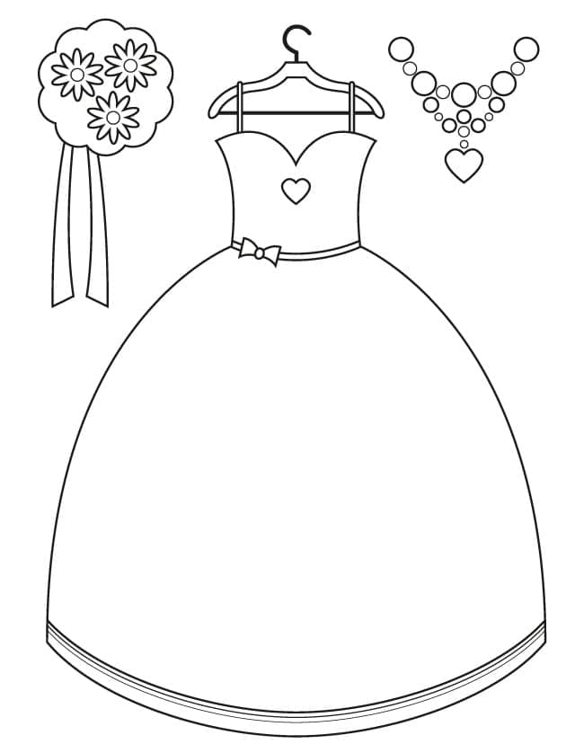Wedding dress coloring page