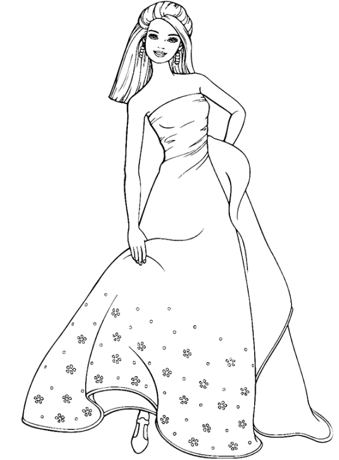 Dress coloring pages printable for free download