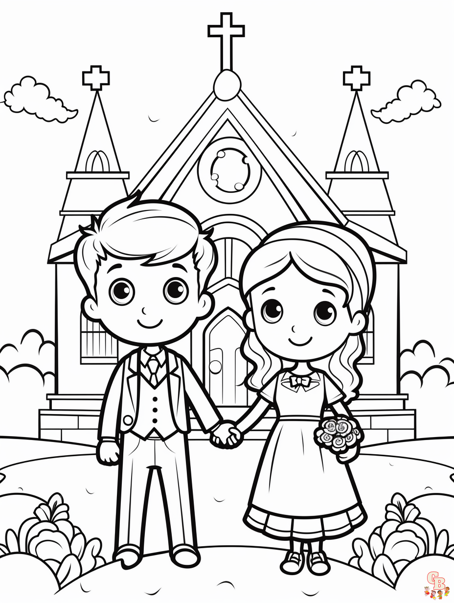 Free printable wedding coloring pages