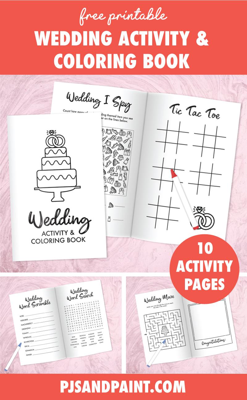 Free printable wedding activity and coloring book for kids