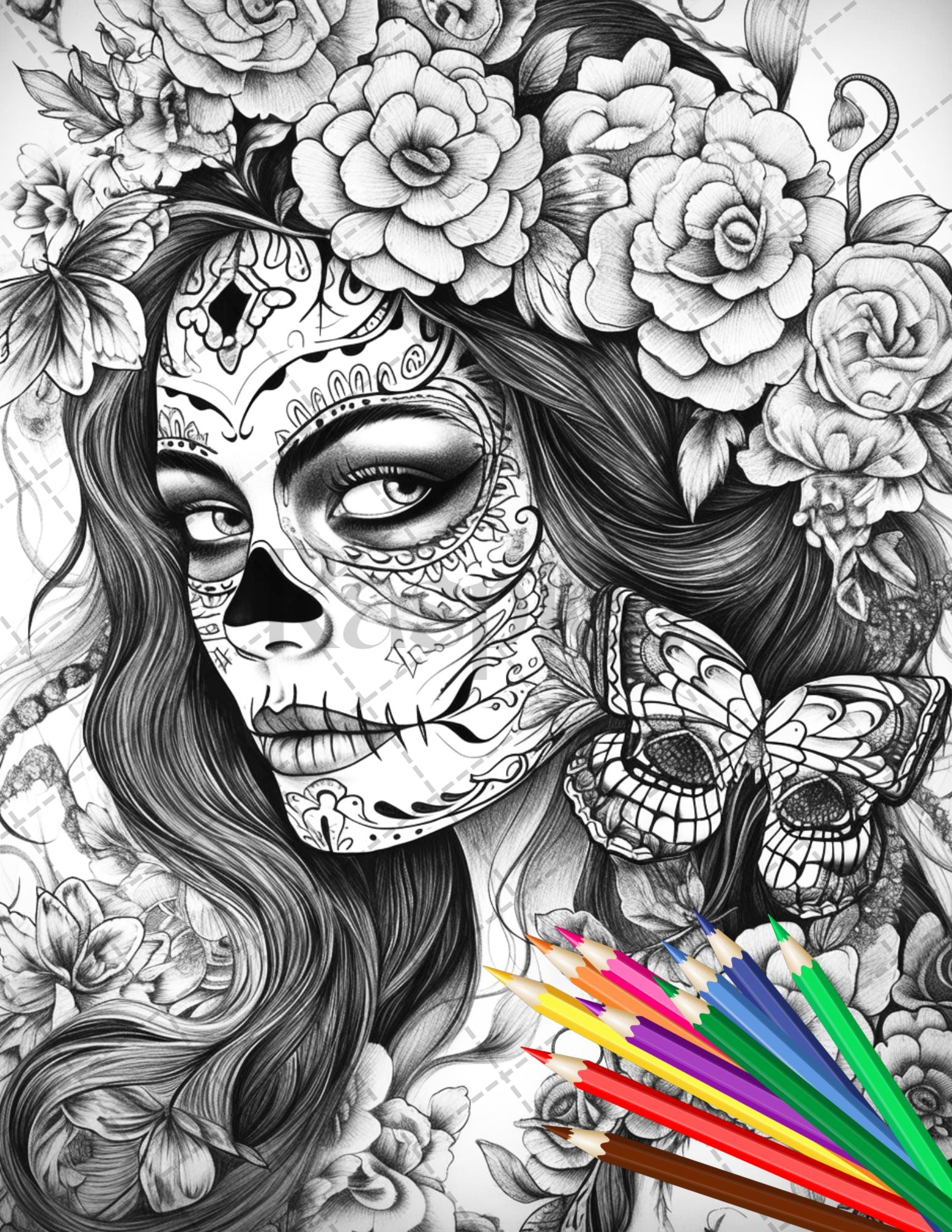 Printable horror bride coloring pages for adults gothic wedding gr â coloring
