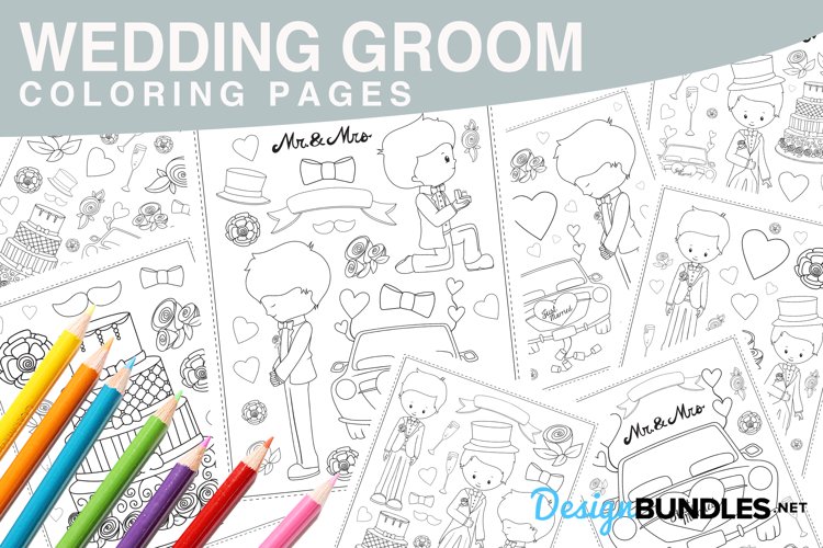 Wedding groom coloring pages