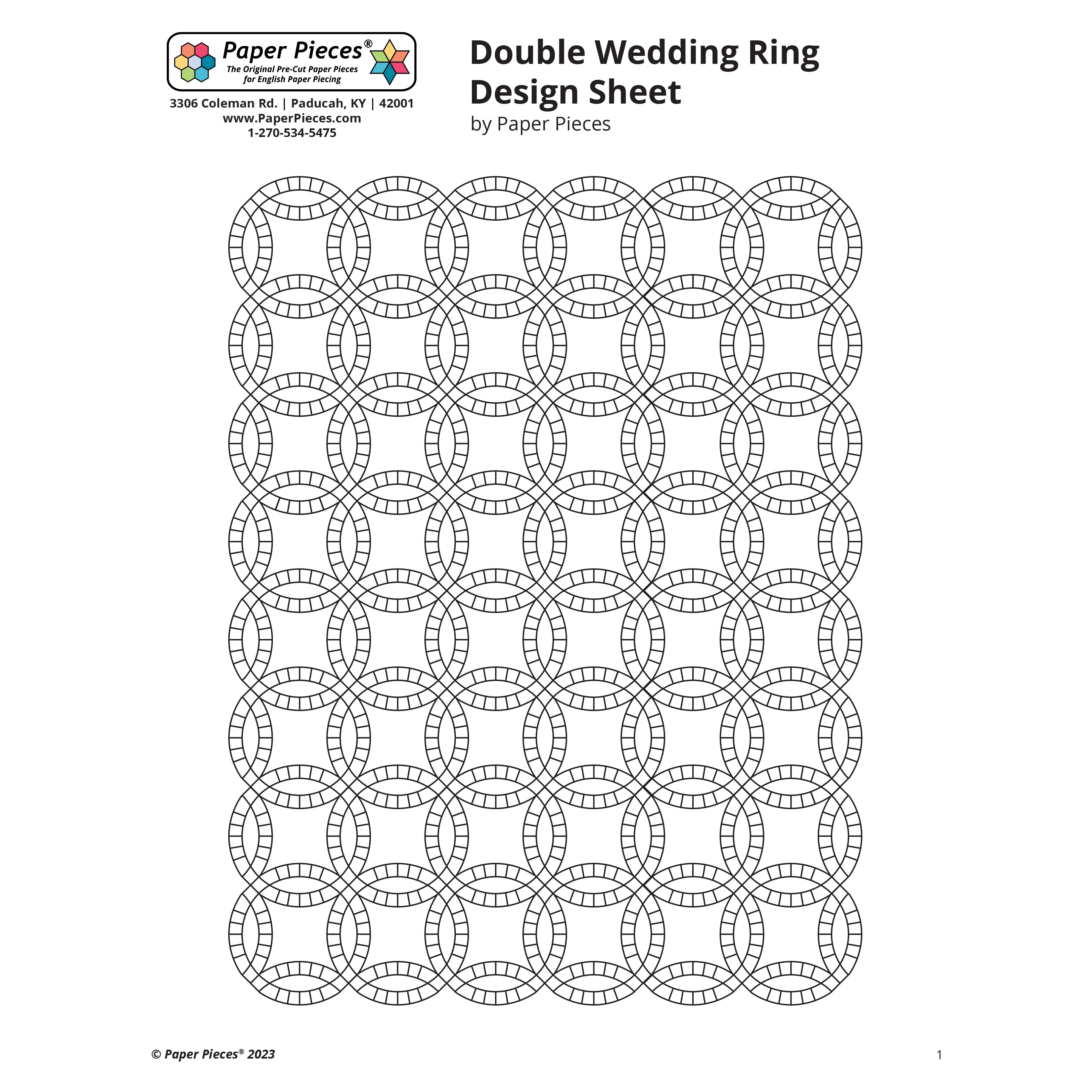 Double wedding ring design sheet free pdf design sheet â paper pieces