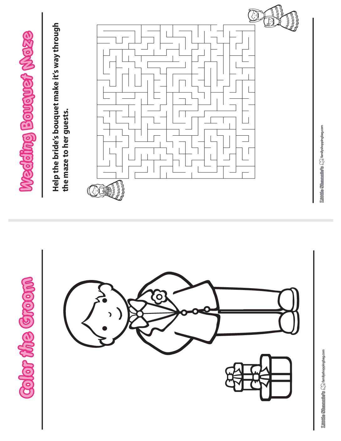 Free printable wedding activity book coloring pages and more lil shannie