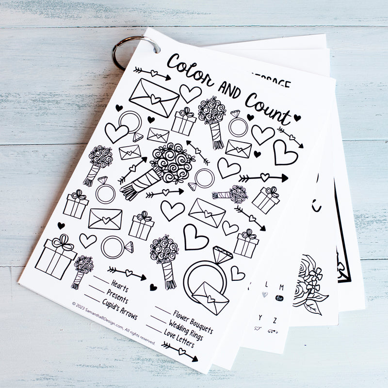 Wedding coloring book wedding reception activity keepsake book or wed â samantha b design