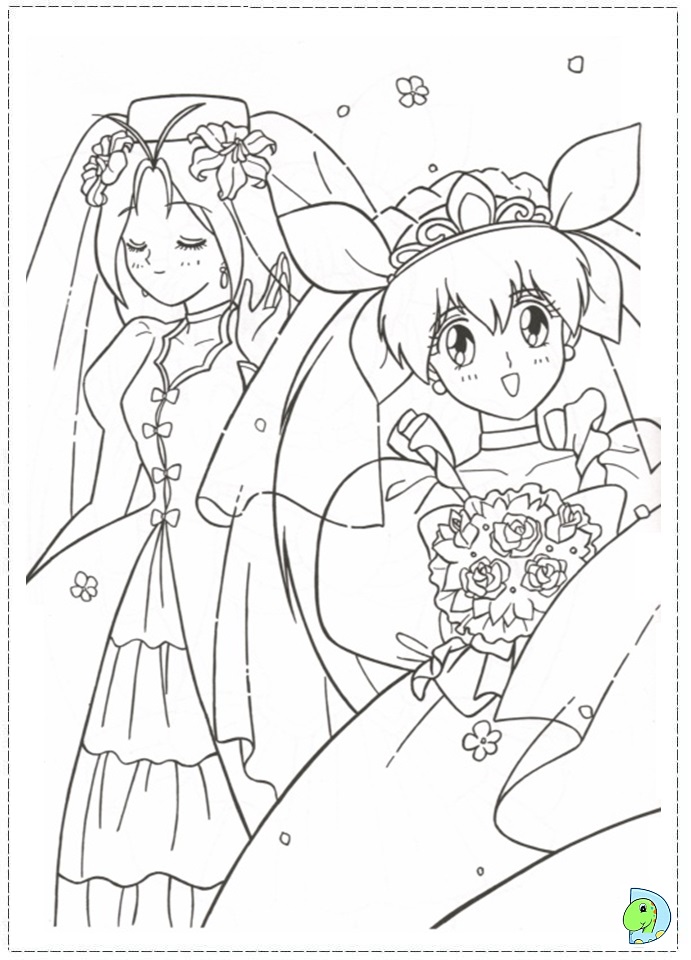 Wedding peach coloring page