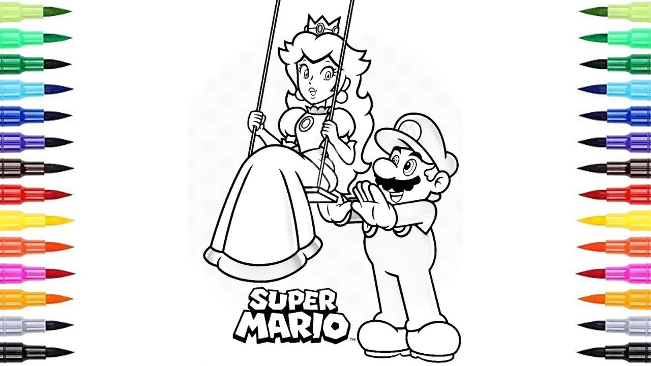 The super ario and princess peach super ario coloring pages luigi browser ario cae alive