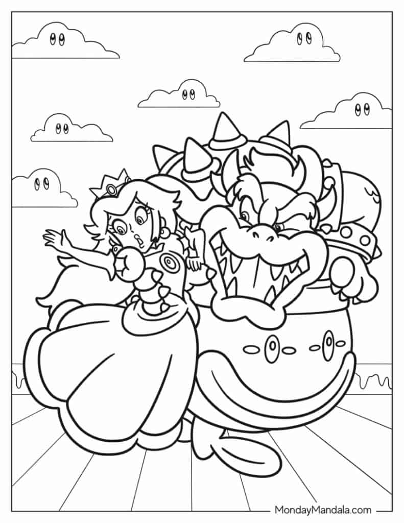 Bowser coloring pages free pdf printables