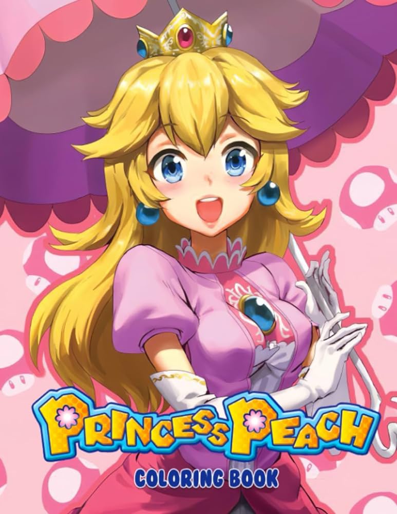 Princess peach coloring book video game princess peach coloring pages with incredible illustrations encourage creativity great melo martim books