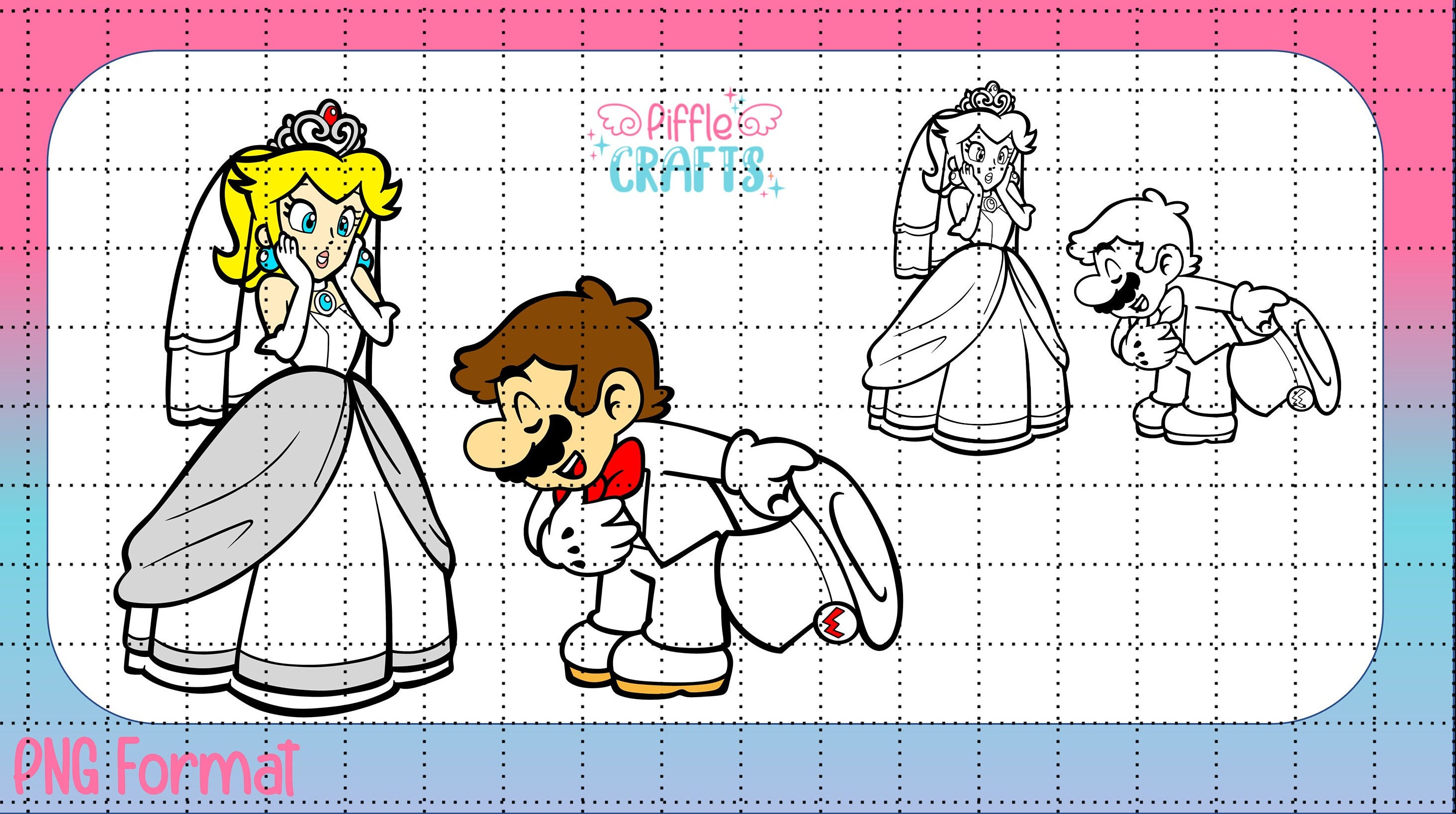 Mario princess peach wedding png download now