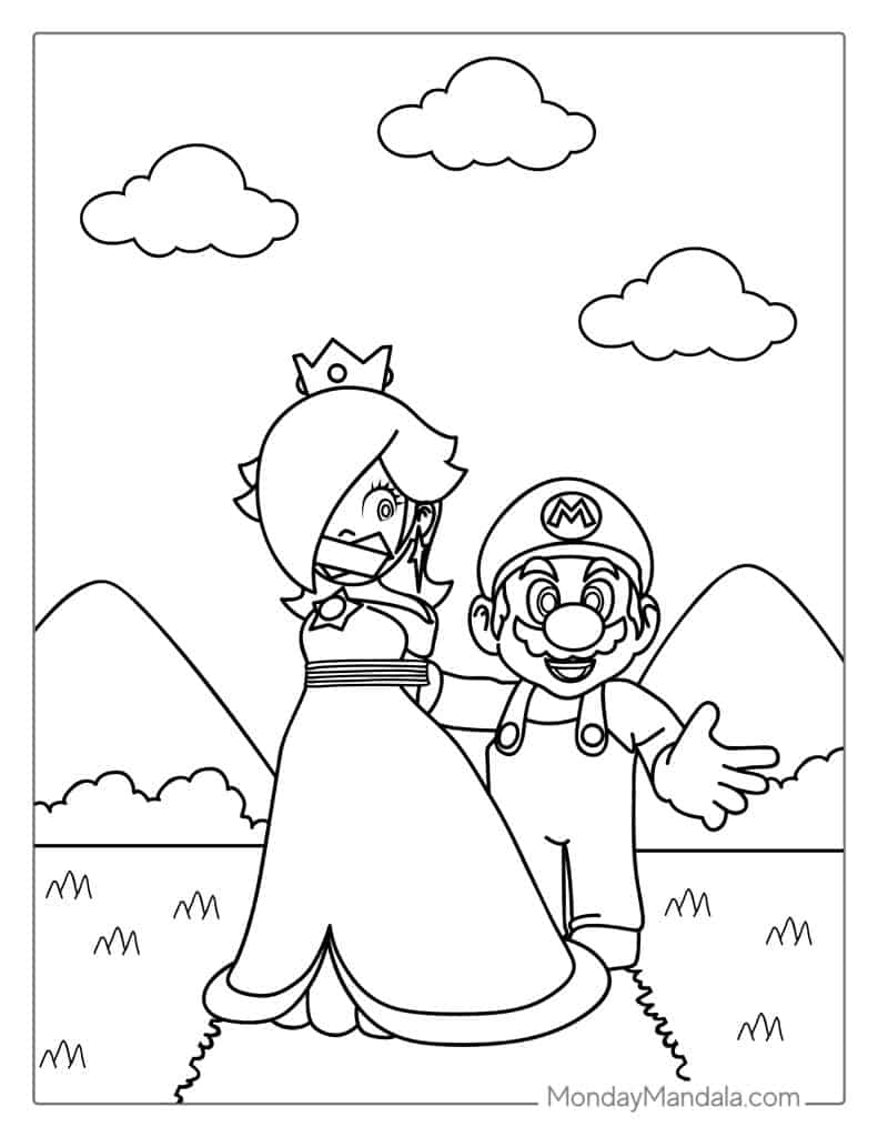 Mario coloring pages free pdf printables