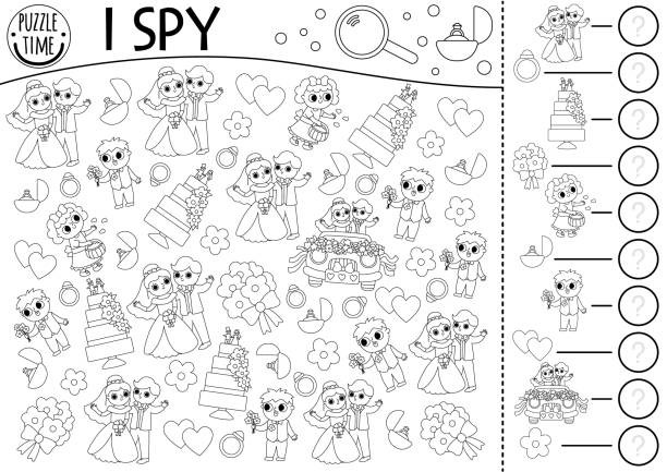 Wedding coloring pages stock illustrations royalty