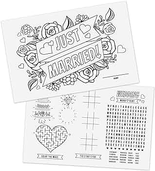 Wedding themed coloring activity placemats wedding coloring sheets x kids drawing paperdisposable placemats home kitchen