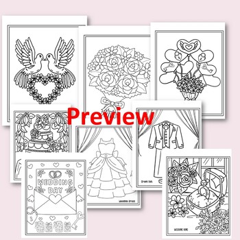 Coloring pages wedding themes printable to color by banyan tree