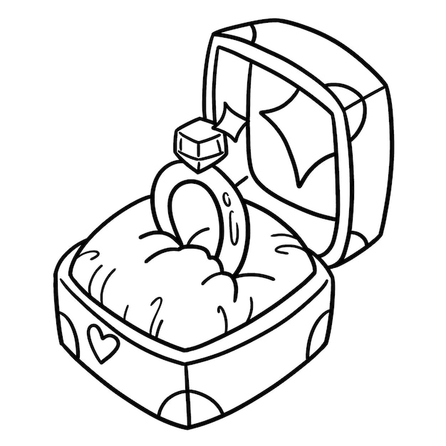 Premium vector wedding ring isolated coloring page for kids