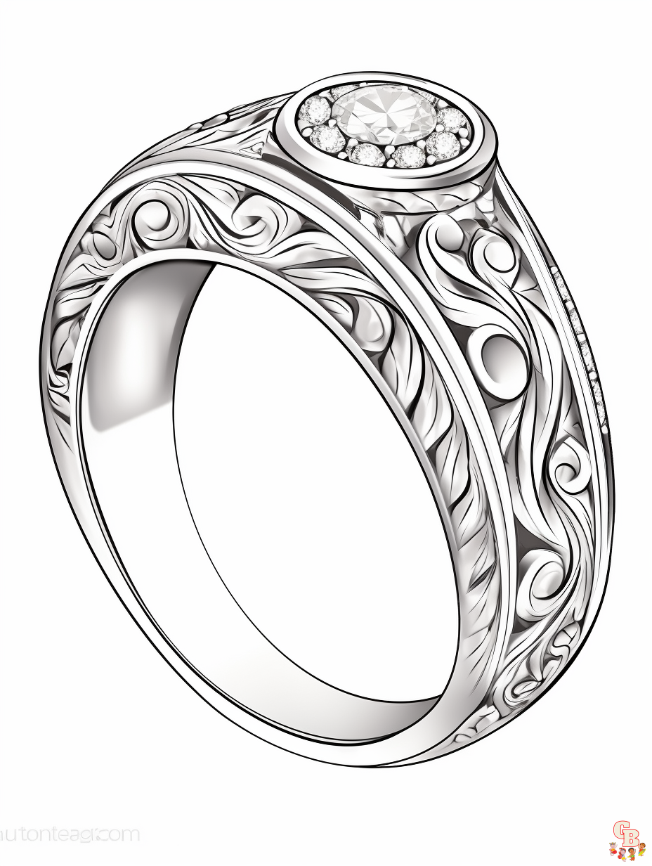 Printable ring coloring pages free for kids and adults