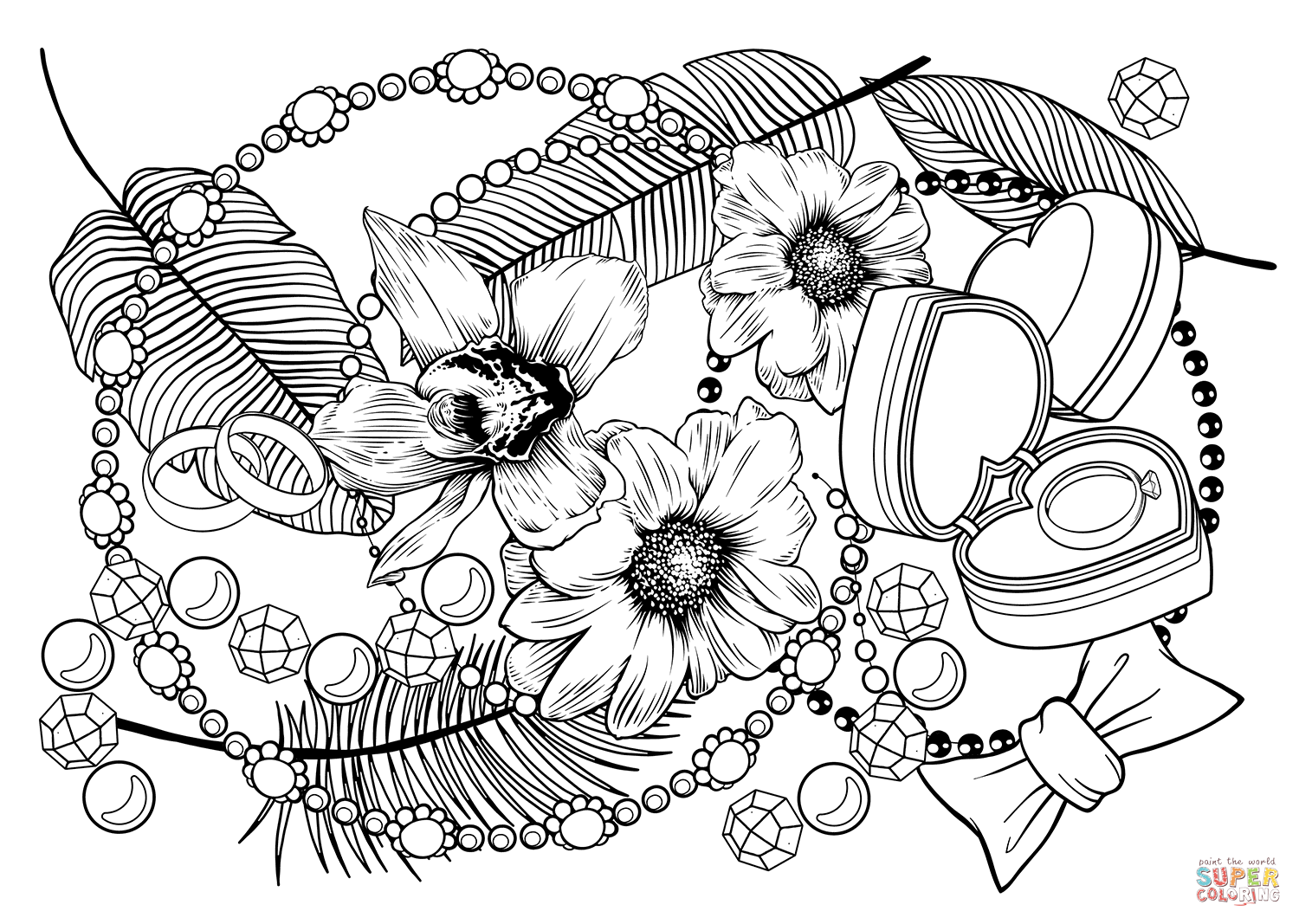 Wedding ring coloring page free printable coloring pages