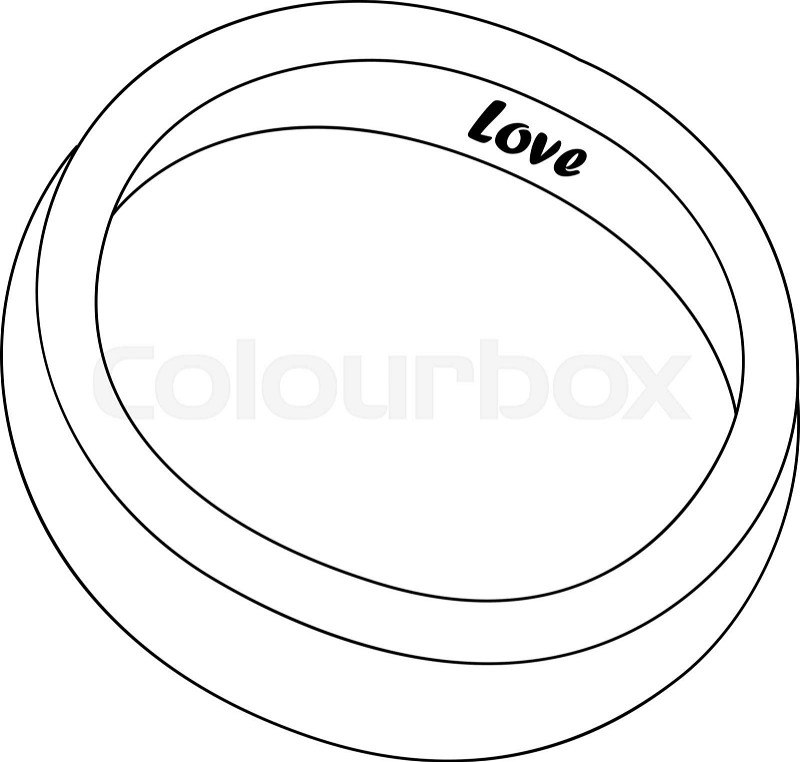 Wedding ring isolated coloring page for kids stock vector