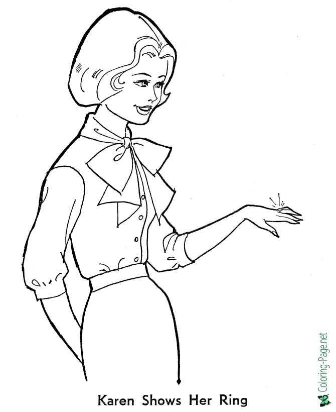 Bride coloring pages wedding ring