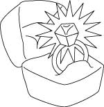 Diamond ring wedding coloring page