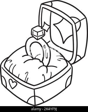 Wedding ring isolated coloring page for kids stock vector image art