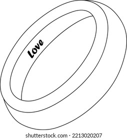 Wedding ring isolated coloring page kids stock vector royalty free
