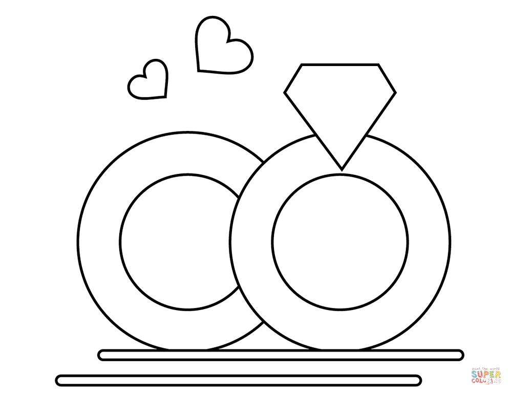 Valentines day wedding rings coloring page free printable coloring pages