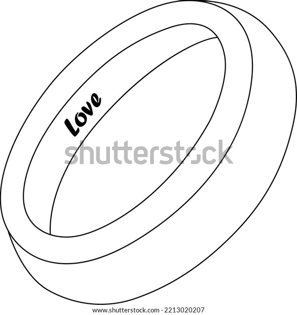 Wedding ring isolated coloring page kids stock vector royalty free