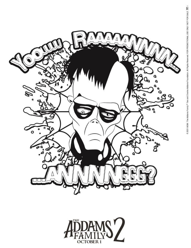 Dreadfully fun coloring pages for the addams family