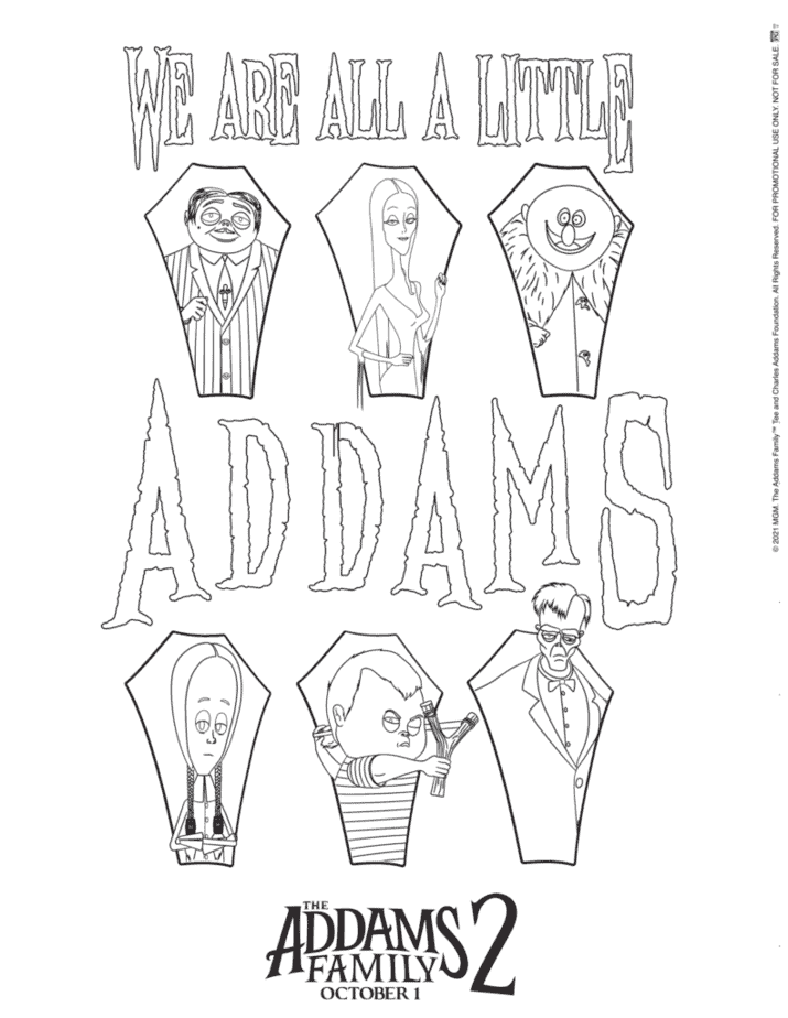 Free addams family coloring pages review