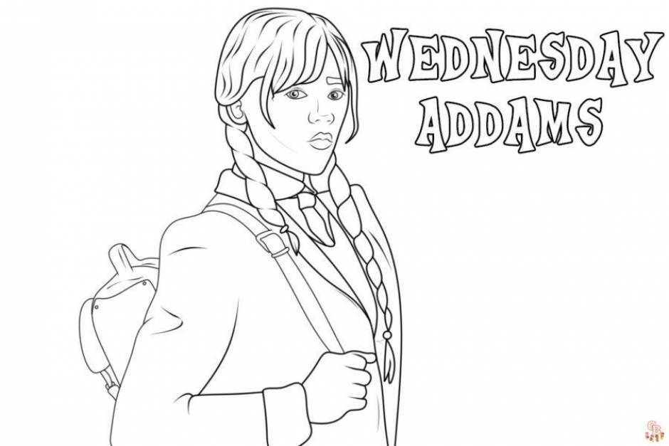 Wednesday coloring pages for kids