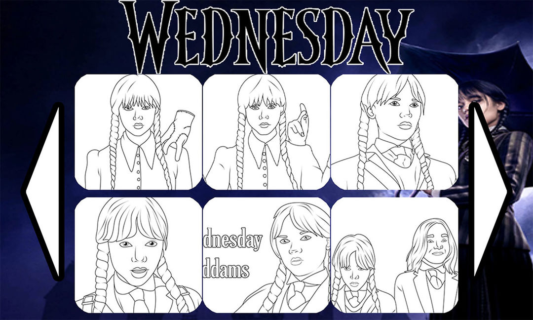 Wednesday addams coloring game android s