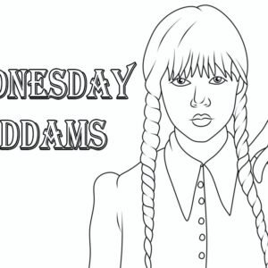Wednesday addams coloring pages printable for free download