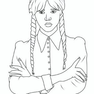 Wednesday addams coloring pages printable for free download