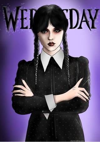 Wednesday addams coloring pagepdf