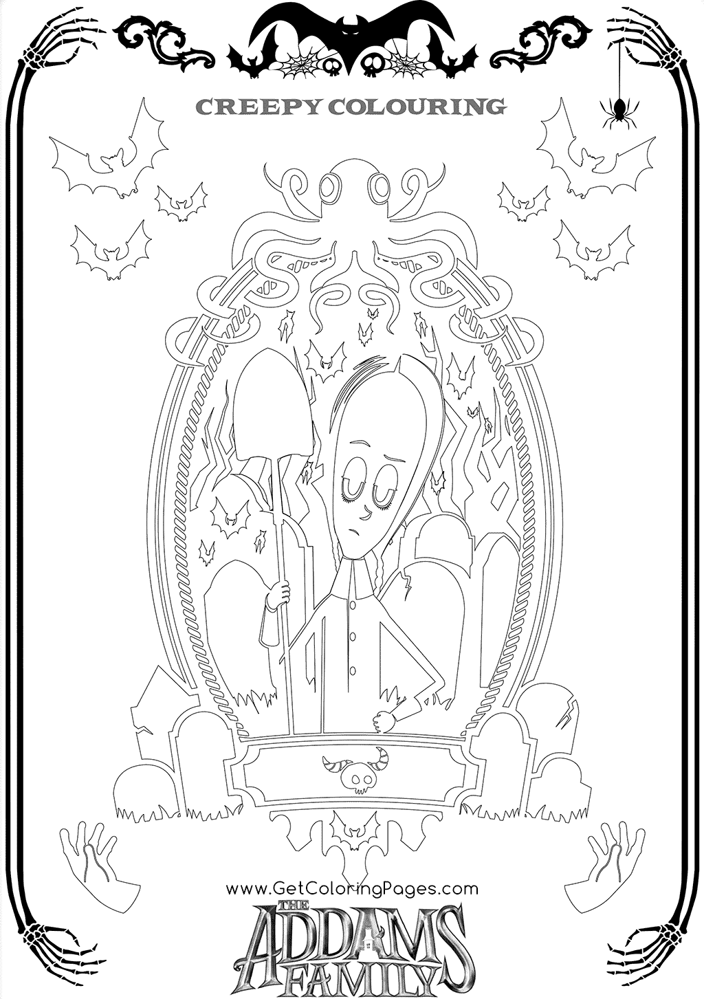 The addams family coloring pages