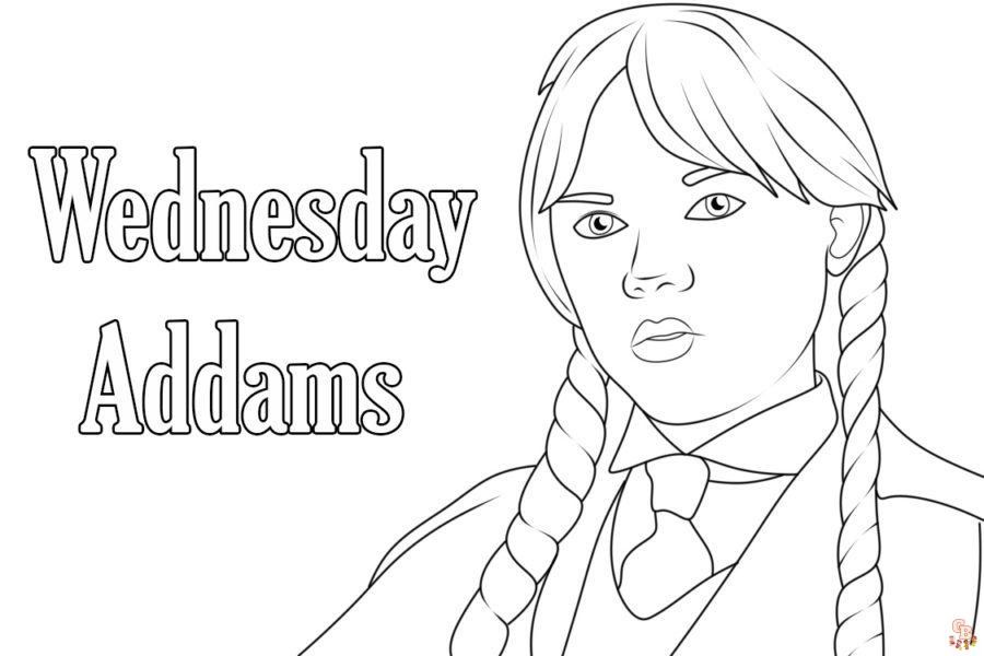 Wednesday coloring pages for kids