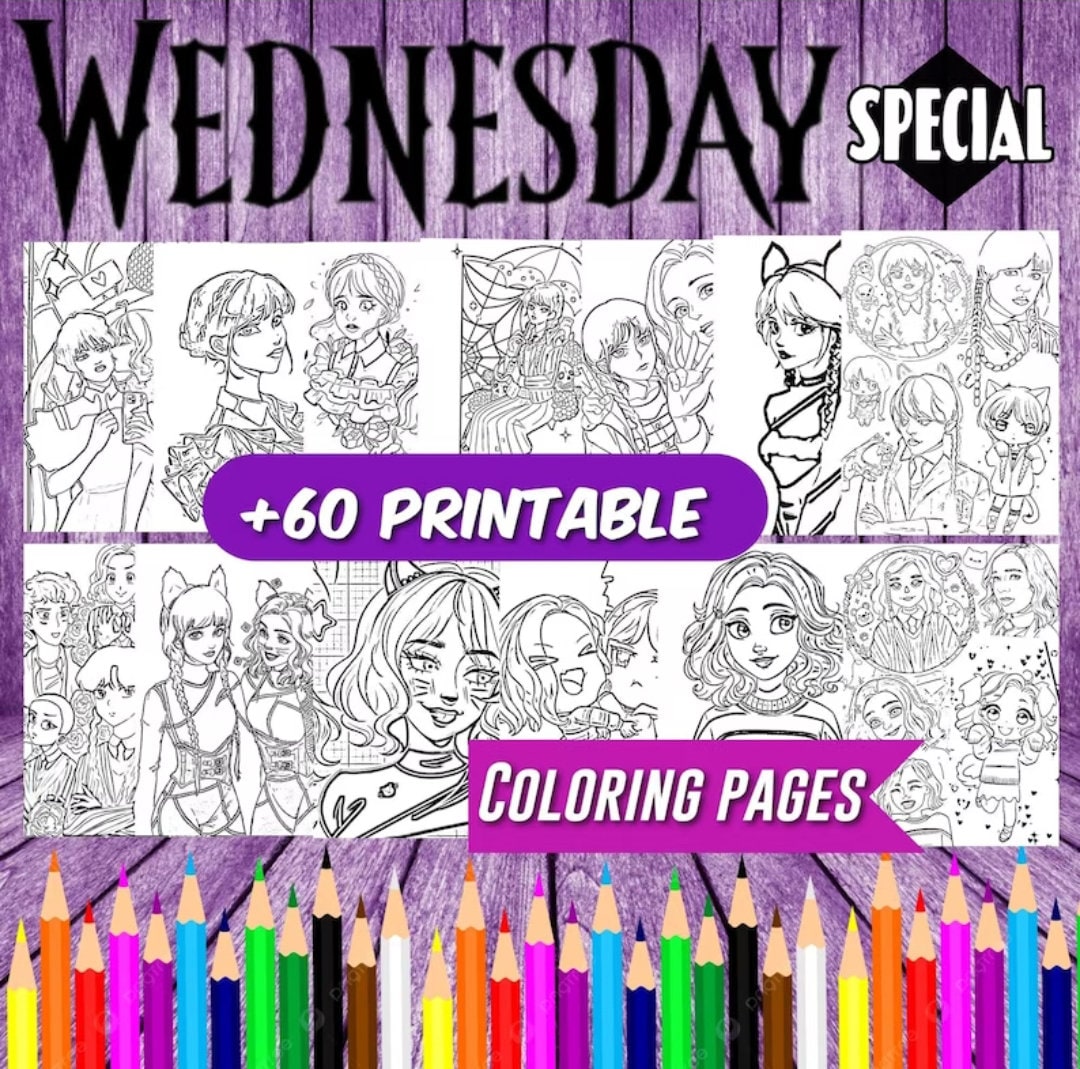 Minimalist coloring book wednesday coloring book wednesday coloring pages